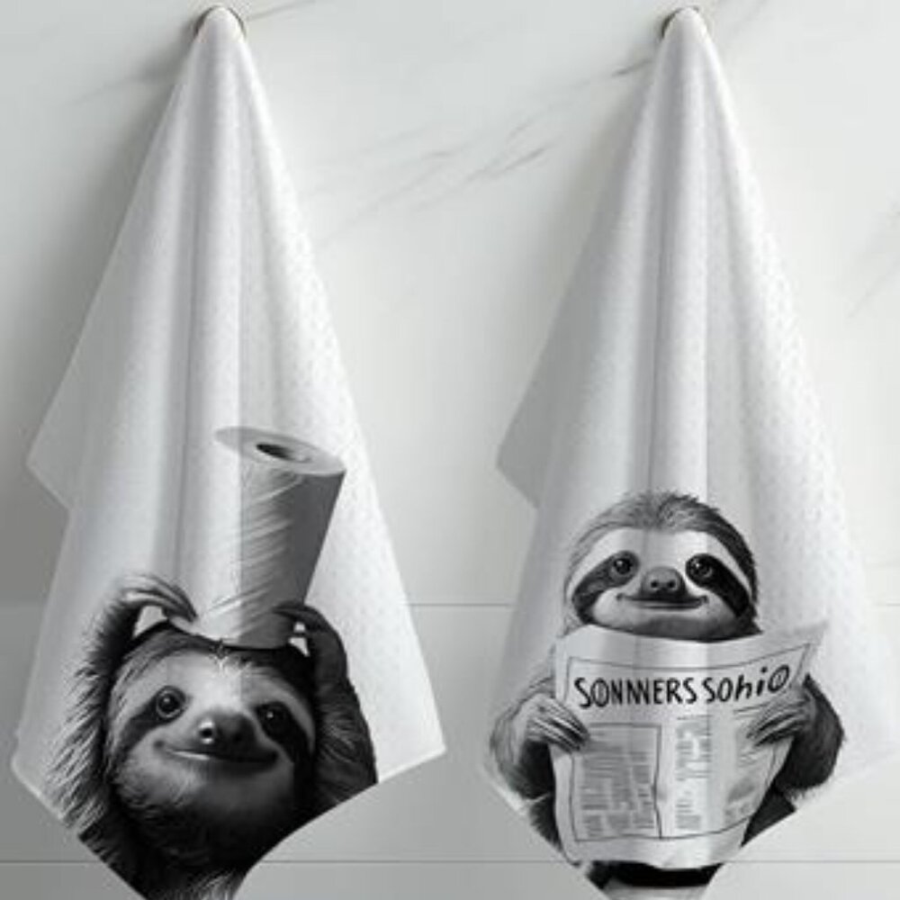 Sloth Gifts Hand Towels, Funny Bathroom Hand Towels, Sloth Towel, Funny
